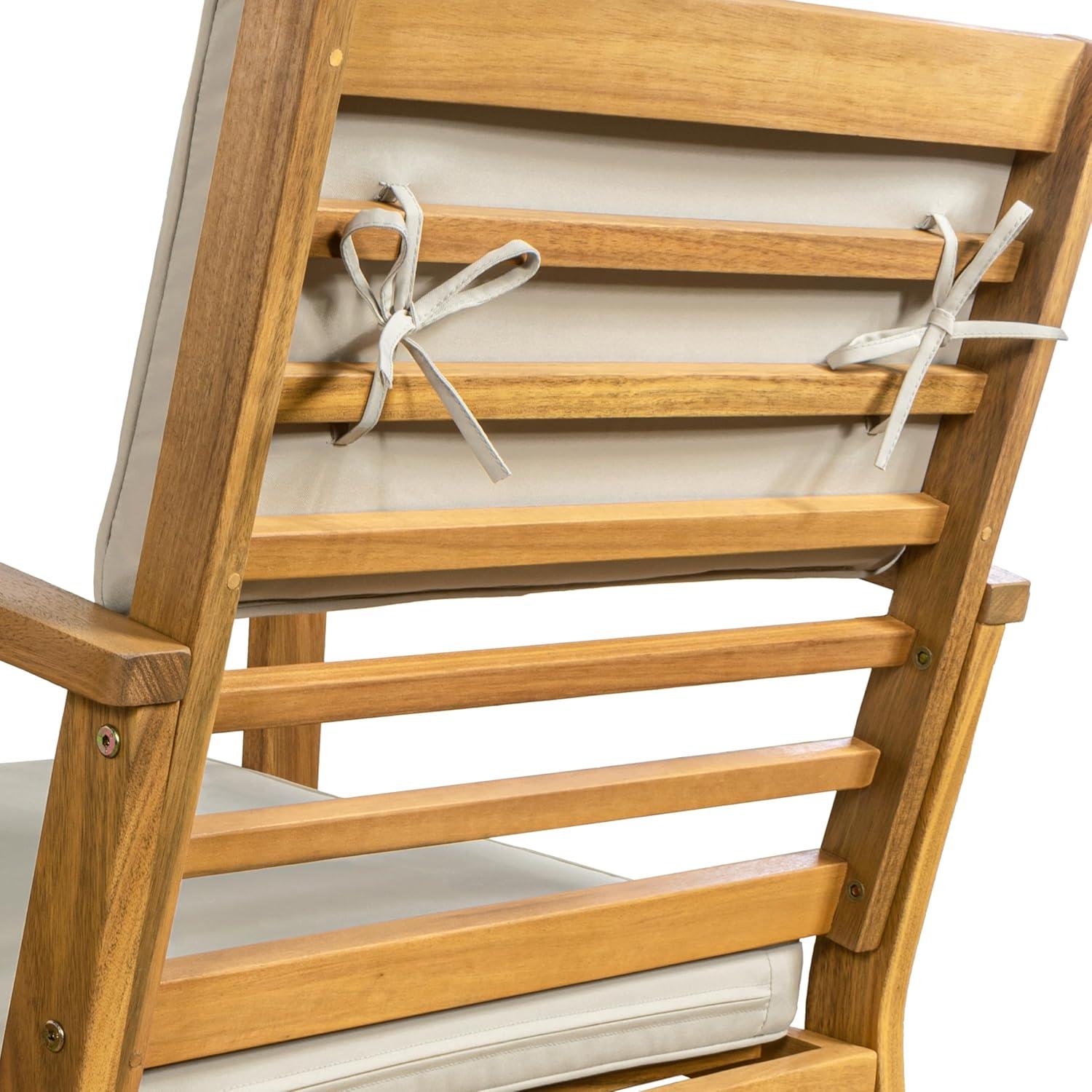 imageJONATHAN Y LVG1000B4SET Barclay 4Piece Modern Coastal Acacia Wood Conversation Outdoor Patio Set with Cushions Transitional Classic Traditional Vintage MidCentury Dark GrayTeak BrownLight GrayTeak Brown