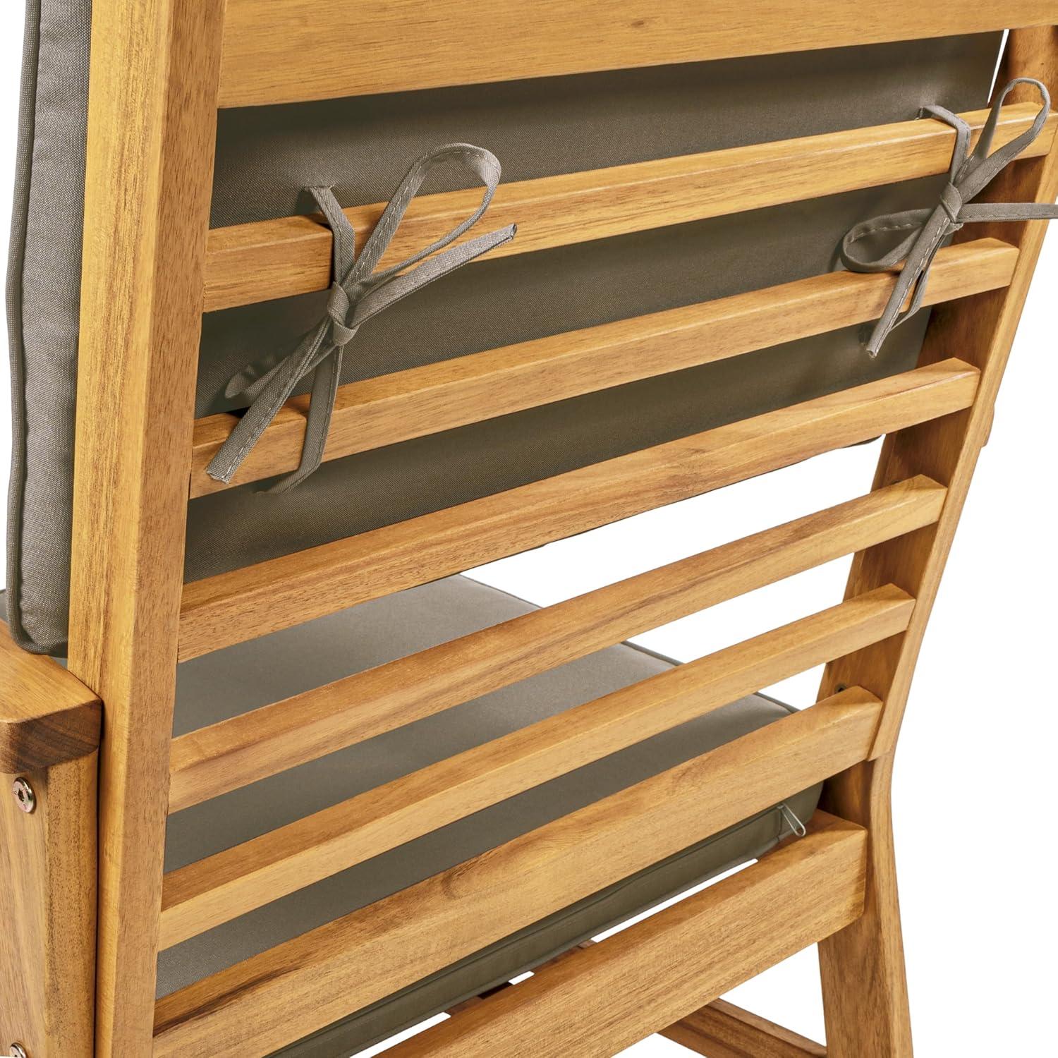 imageJONATHAN Y LVG1000B4SET Barclay 4Piece Modern Coastal Acacia Wood Conversation Outdoor Patio Set with Cushions Transitional Classic Traditional Vintage MidCentury Dark GrayTeak BrownDark GrayTeak Brown