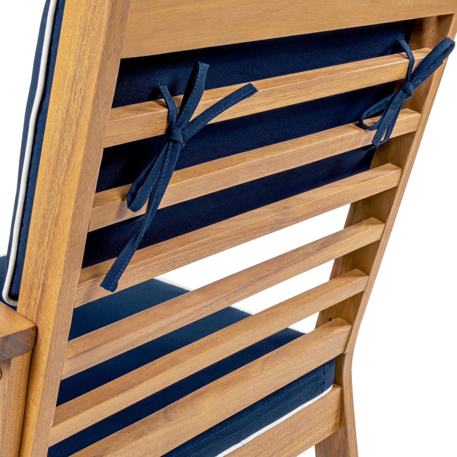 imageJONATHAN Y LVG1000B4SET Barclay 4Piece Modern Coastal Acacia Wood Conversation Outdoor Patio Set with Cushions Transitional Classic Traditional Vintage MidCentury Dark GrayTeak BrownNavyTeak Brown