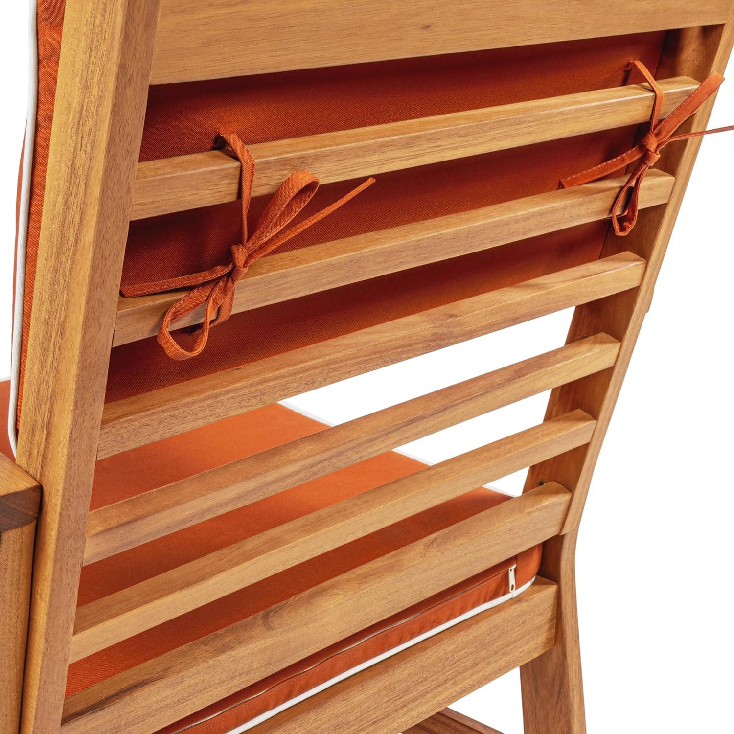 imageJONATHAN Y LVG1000B4SET Barclay 4Piece Modern Coastal Acacia Wood Conversation Outdoor Patio Set with Cushions Transitional Classic Traditional Vintage MidCentury Dark GrayTeak BrownOrangeTeak Brown