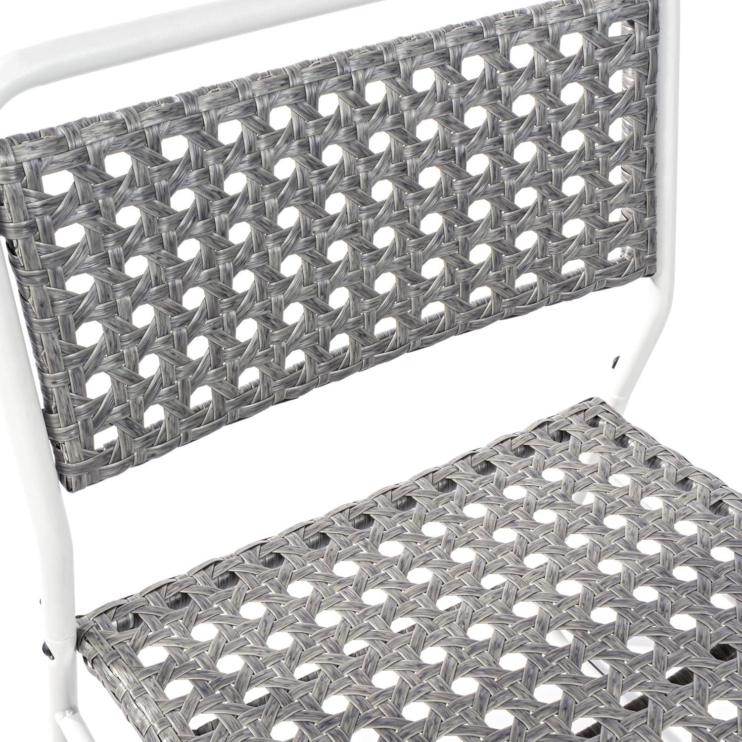 imageJONATHAN Y LVG1100A3SET Freja 3Piece MidCentury Modern Faux Rattan Conversation Outdoor Patio Set Scandinavian Classic Transitional Bohemian Traditional WhiteGrayWhiteGray