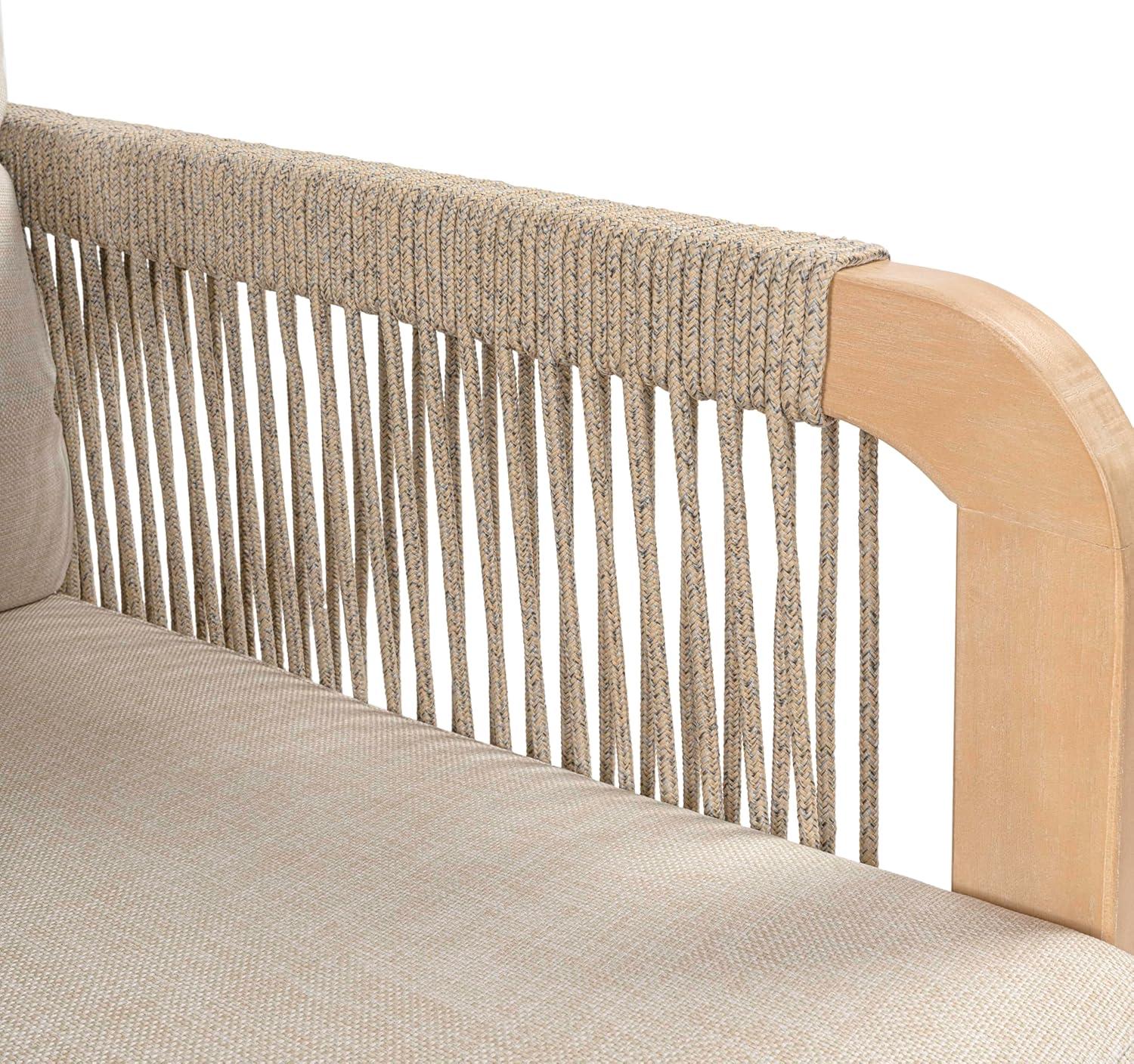 imageJONATHAN Y LVG1203A3SET Aveiro 3Piece Modern Bohemian Roped Acacia Wood Conversation Outdoor Patio Set with Cushions Coastal Contemporary Transitional Rustic Cottage BeigeLight TeakBeigeLight Teak