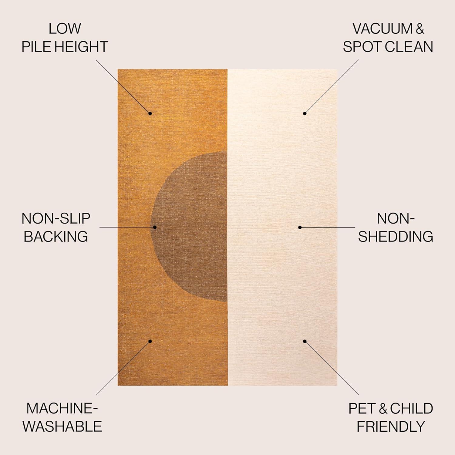 imageJONATHAN Y Machine Washable CreamGreen Indoor Area Rug 8X10 ft Cirkel Minimalist Geometric Dot for Living Room Bedroom Kitchen Office EasyCleaning PetFriendly NonShedding WSH113C8BrownCreamTerracotta