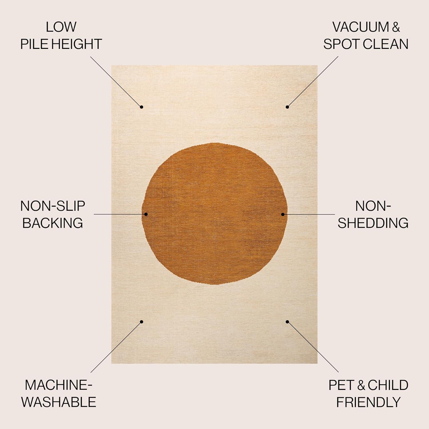 imageJONATHAN Y Machine Washable CreamGreen Indoor Area Rug 8X10 ft Cirkel Minimalist Geometric Dot for Living Room Bedroom Kitchen Office EasyCleaning PetFriendly NonShedding WSH113C8CreamTerracotta