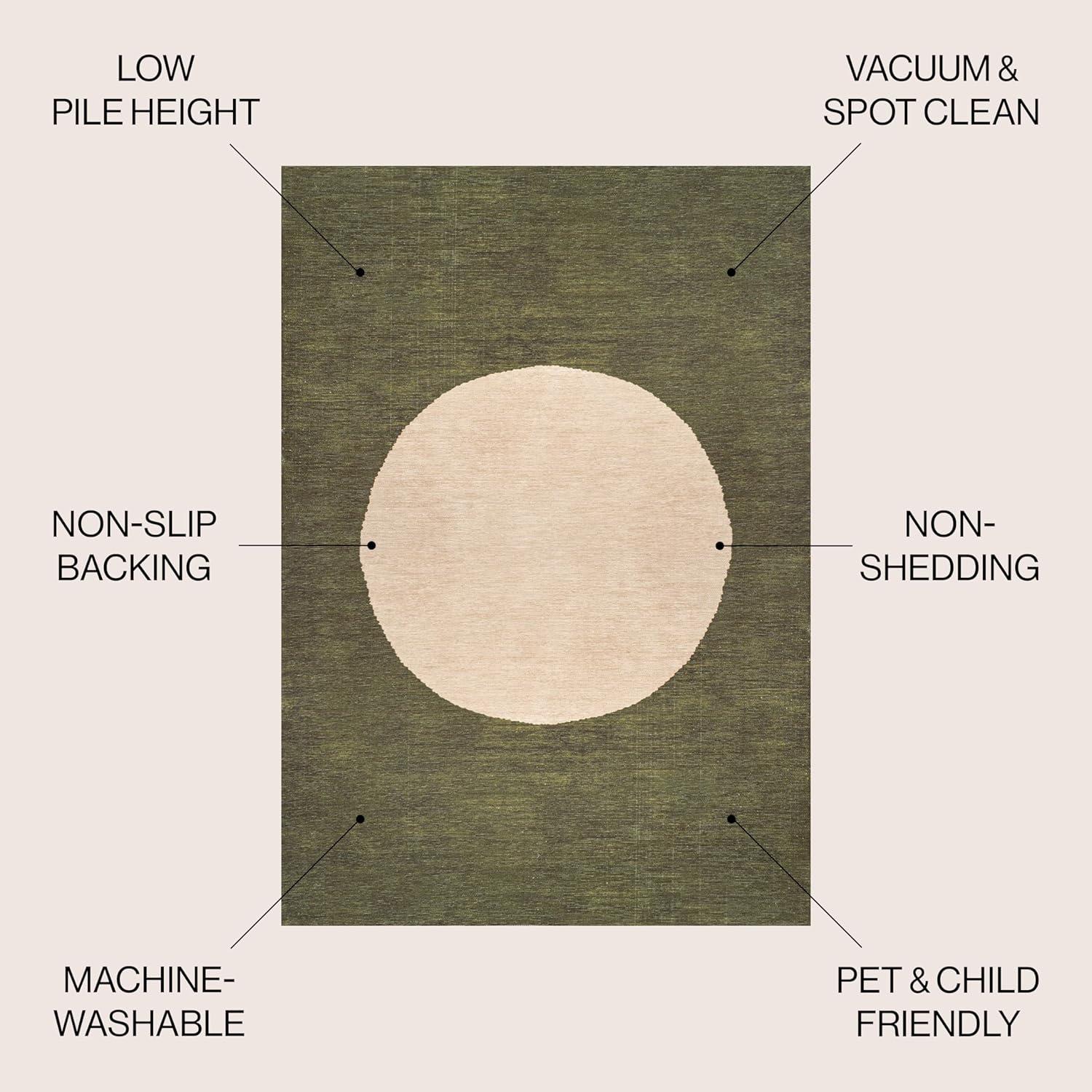 imageJONATHAN Y Machine Washable CreamGreen Indoor Area Rug 8X10 ft Cirkel Minimalist Geometric Dot for Living Room Bedroom Kitchen Office EasyCleaning PetFriendly NonShedding WSH113C8GreenCream