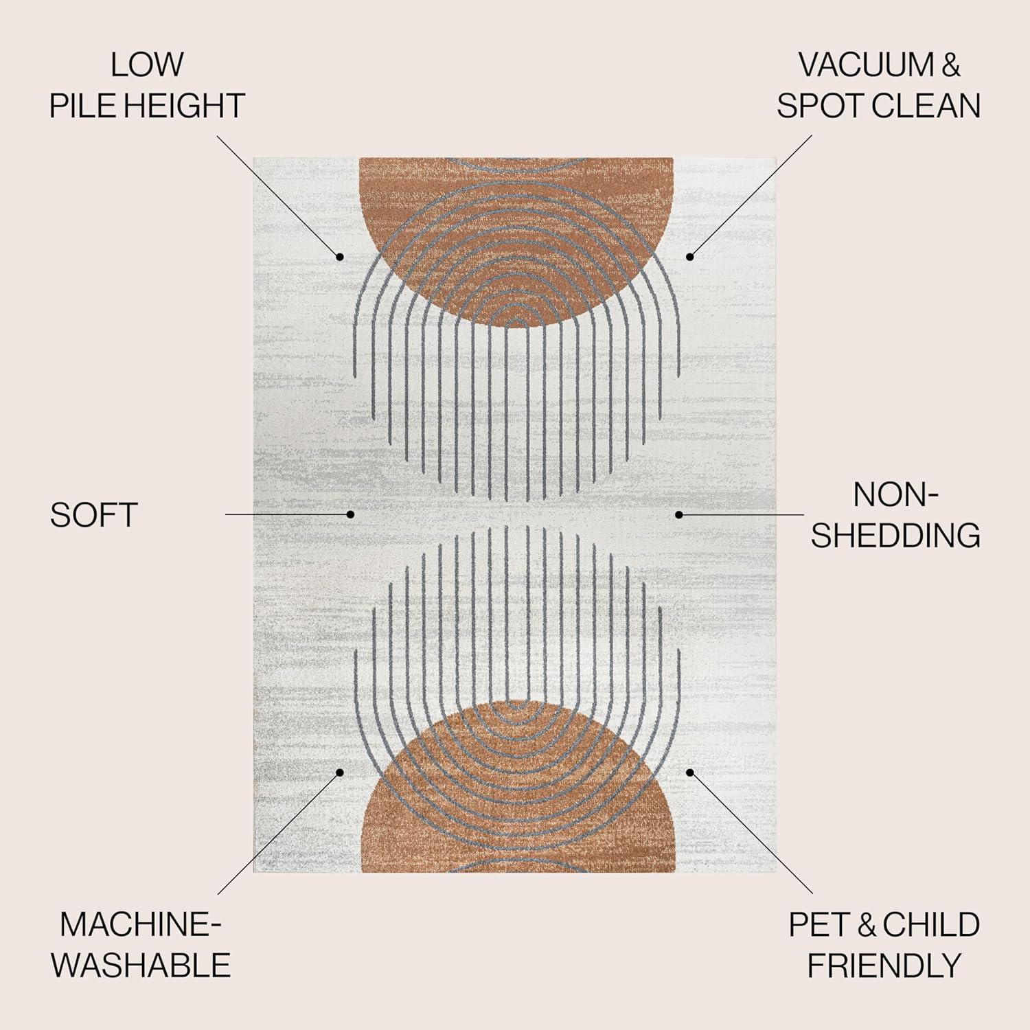 imageJONATHAN Y Machine Washable CreamMulti Indoor Area Rug 8X10 ft Slinger Modern Contemporary Collage for Living Room Bedroom Kitchen Office EasyCleaning PetFriendly NonShedding WSH306A8CreamTerra