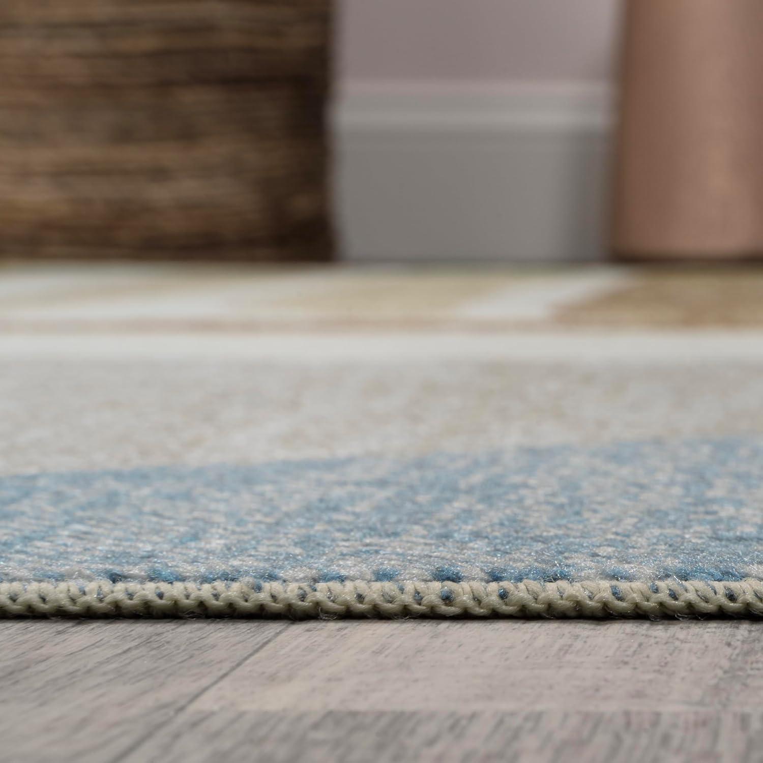 imageJONATHAN Y Machine Washable CreamMulti Indoor Area Rug 8X10 ft Slinger Modern Contemporary Collage for Living Room Bedroom Kitchen Office EasyCleaning PetFriendly NonShedding WSH306A8Algae CreamMulti