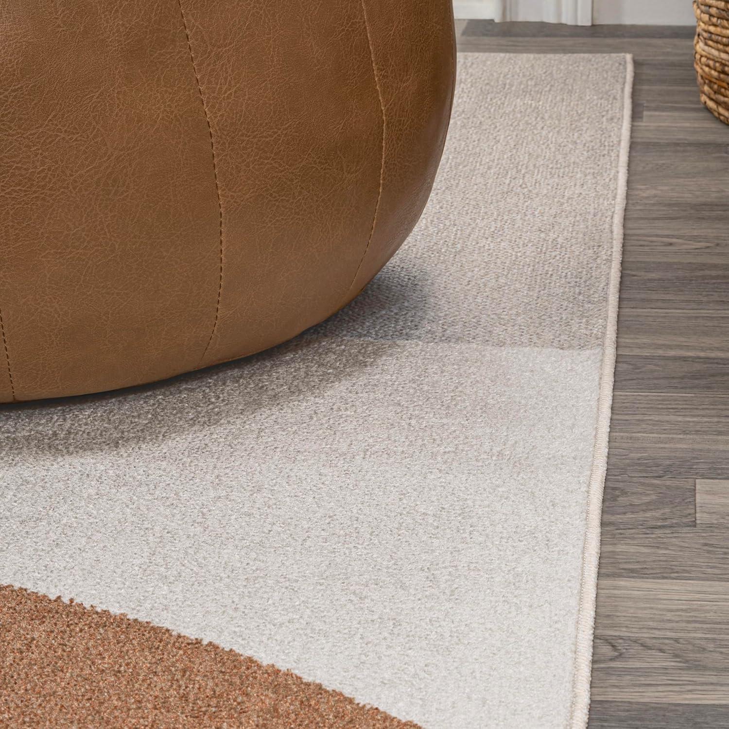 imageJONATHAN Y Machine Washable CreamMulti Indoor Area Rug 8X10 ft Slinger Modern Contemporary Collage for Living Room Bedroom Kitchen Office EasyCleaning PetFriendly NonShedding WSH306A8Pebble Multi