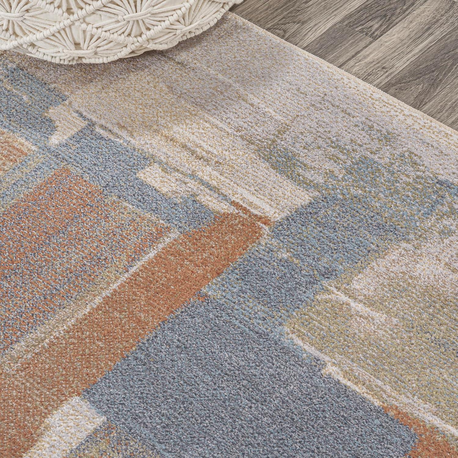 imageJONATHAN Y Machine Washable CreamMulti Indoor Area Rug 8X10 ft Slinger Modern Contemporary Collage for Living Room Bedroom Kitchen Office EasyCleaning PetFriendly NonShedding WSH306A8Weaver CreamMulti