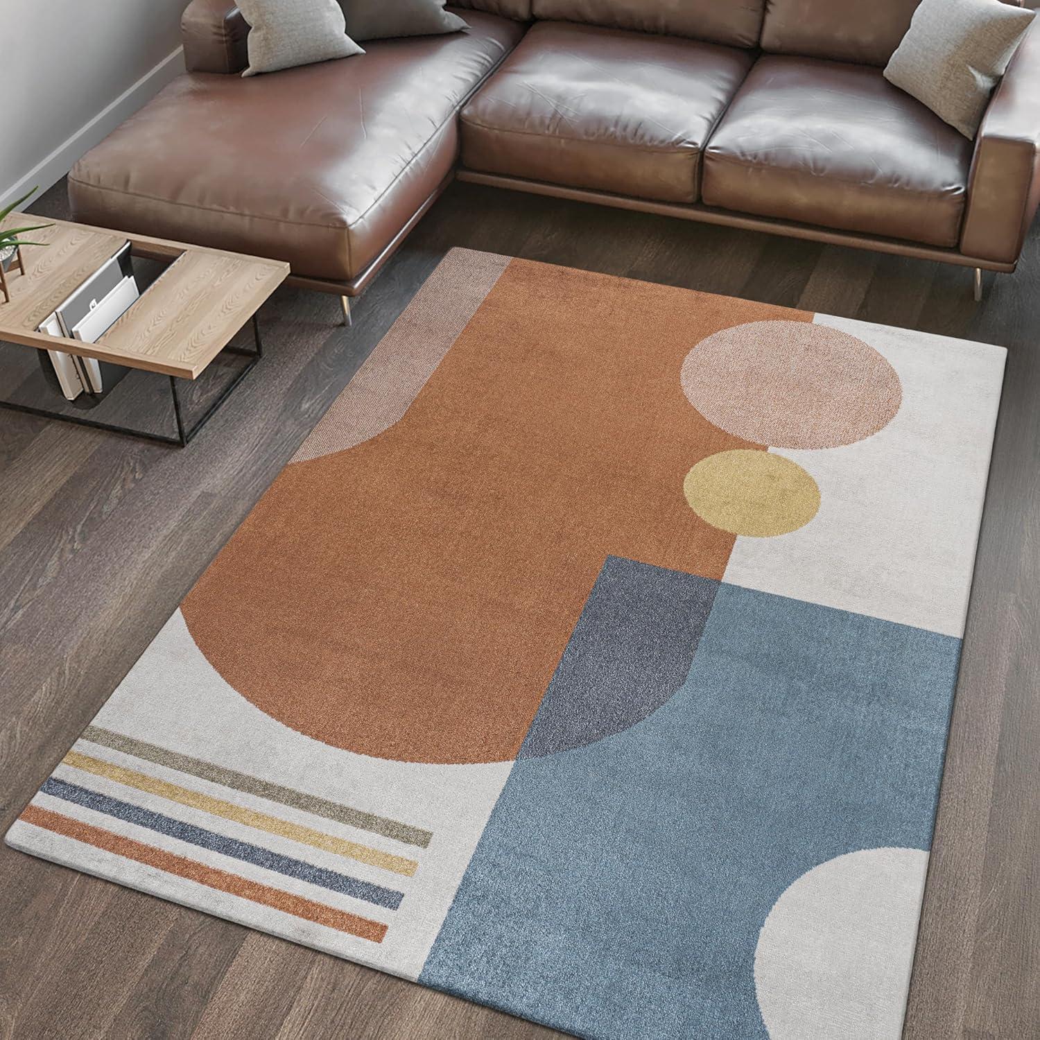 imageJONATHAN Y Machine Washable CreamMulti Indoor Area Rug 8X10 ft Slinger Modern Contemporary Collage for Living Room Bedroom Kitchen Office EasyCleaning PetFriendly NonShedding WSH306A8Slinger CreamMulti