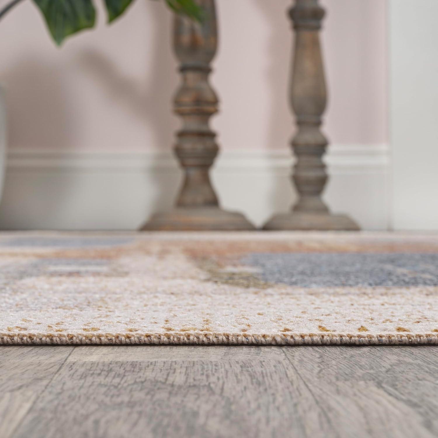 imageJONATHAN Y Machine Washable CreamMulti Indoor Area Rug 8X10 ft Slinger Modern Contemporary Collage for Living Room Bedroom Kitchen Office EasyCleaning PetFriendly NonShedding WSH306A8Weaver CreamMulti