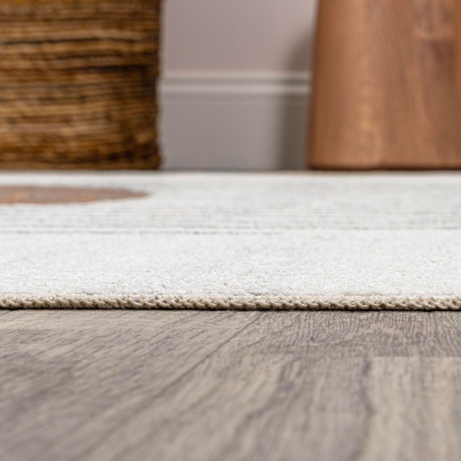 imageJONATHAN Y Machine Washable CreamMulti Indoor Area Rug 8X10 ft Slinger Modern Contemporary Collage for Living Room Bedroom Kitchen Office EasyCleaning PetFriendly NonShedding WSH306A8CreamTerra