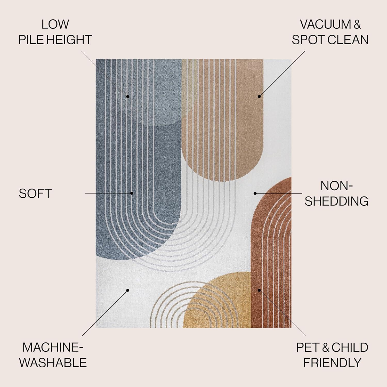 imageJONATHAN Y Machine Washable CreamMulti Indoor Area Rug 8X10 ft Slinger Modern Contemporary Collage for Living Room Bedroom Kitchen Office EasyCleaning PetFriendly NonShedding WSH306A8Multi Color