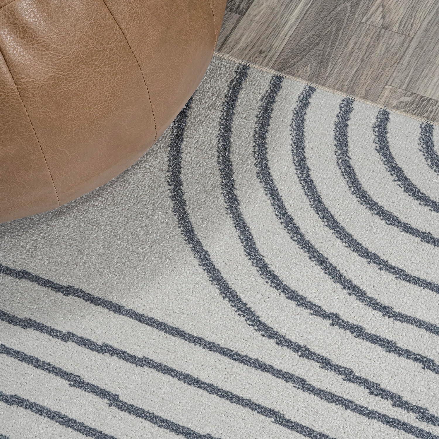 imageJONATHAN Y Machine Washable Indoor Area Rug 8X10 Dark GrayCream Shutter Minimalist Striped Plaid for Living Room Bedroom Kitchen Office EasyCleaning PetFriendly NonShedding WSH305A8Doodle CreamDark Gray