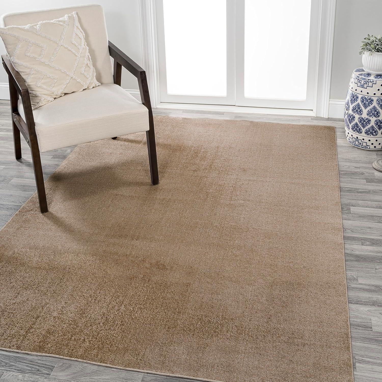 imageJONATHAN Y Machine Washable Sage Green Indoor Area Rug 8X10 ft Twyla Classic Solid LowPile for Living Room Bedroom Kitchen Office EasyCleaning PetFriendly NonShedding WSH300H8Brown