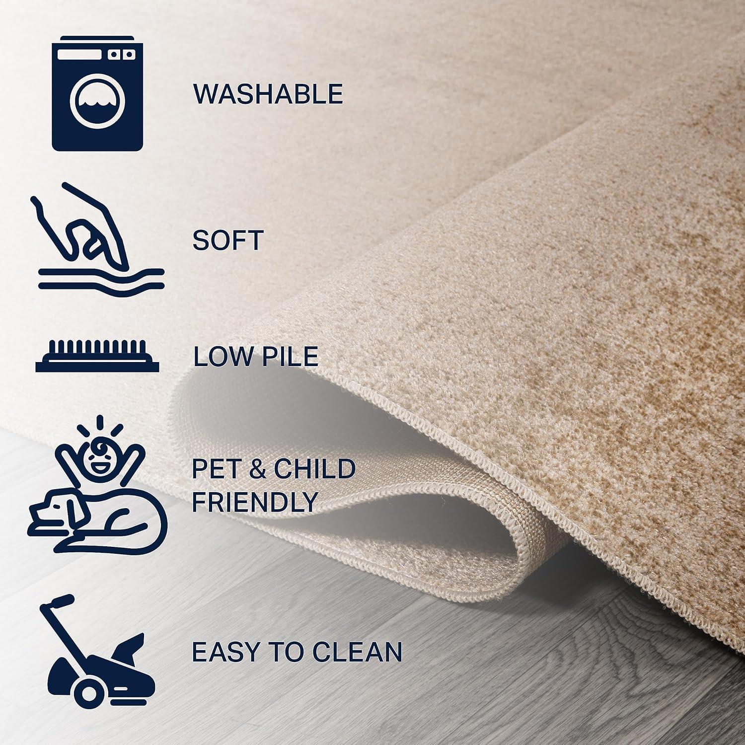 imageJONATHAN Y Machine Washable Sage Green Indoor Area Rug 8X10 ft Twyla Classic Solid LowPile for Living Room Bedroom Kitchen Office EasyCleaning PetFriendly NonShedding WSH300H8Brown