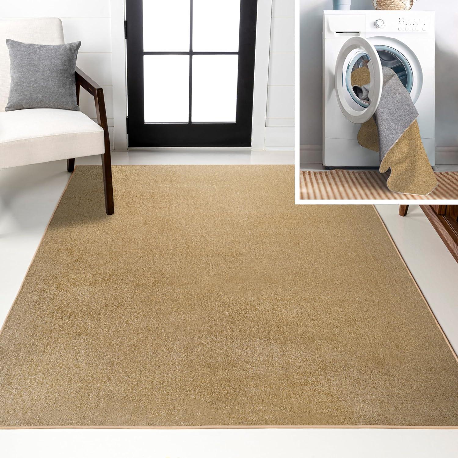 imageJONATHAN Y Machine Washable Sage Green Indoor Area Rug 8X10 ft Twyla Classic Solid LowPile for Living Room Bedroom Kitchen Office EasyCleaning PetFriendly NonShedding WSH300H8Yellow