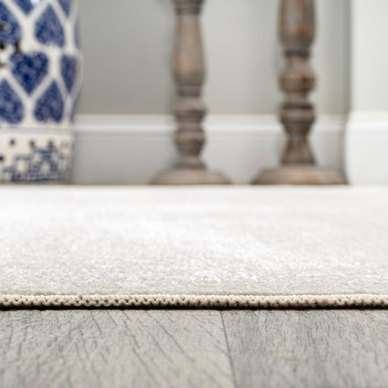 imageJONATHAN Y Machine Washable Sage Green Indoor Area Rug 8X10 ft Twyla Classic Solid LowPile for Living Room Bedroom Kitchen Office EasyCleaning PetFriendly NonShedding WSH300H8Cream