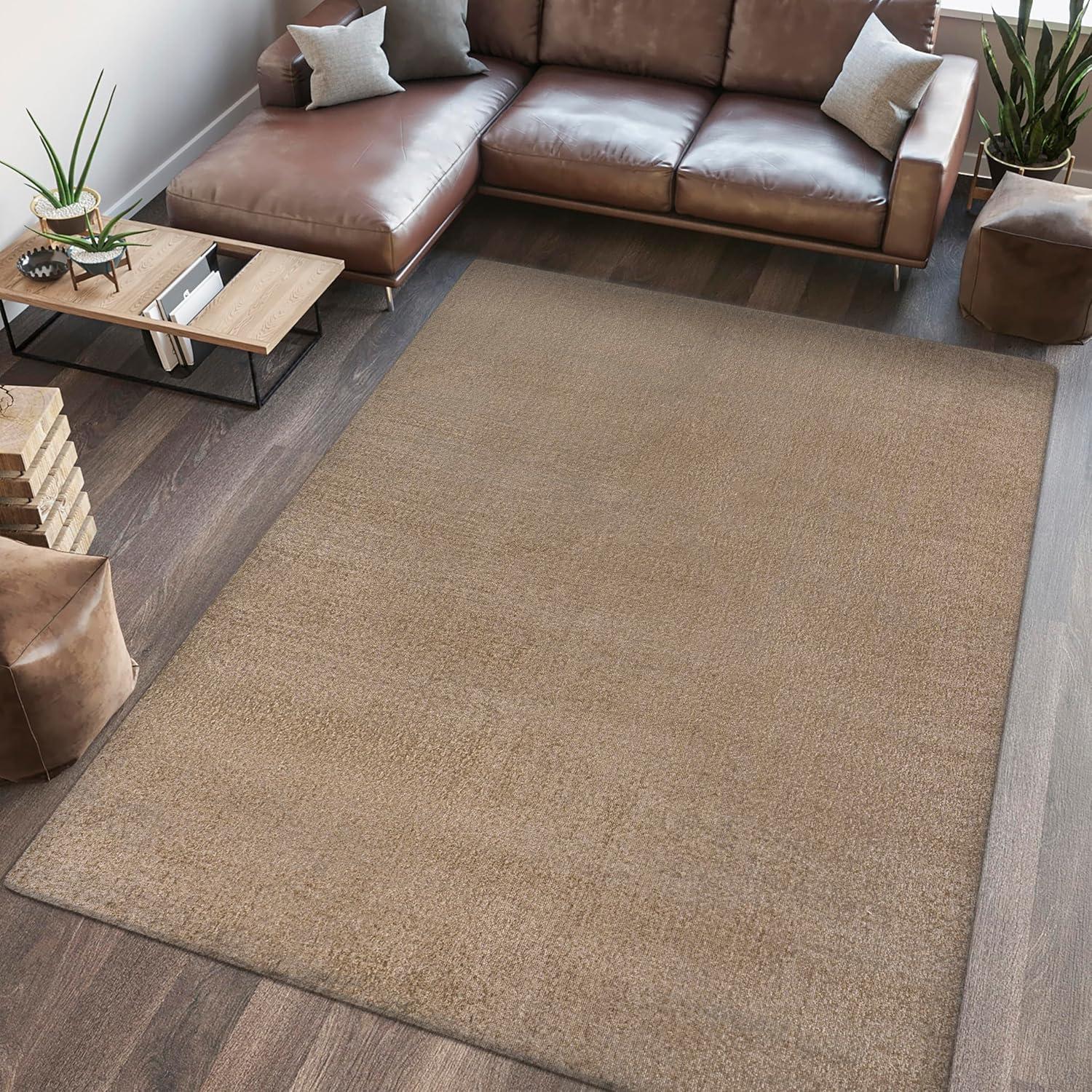imageJONATHAN Y Machine Washable Sage Green Indoor Area Rug 8X10 ft Twyla Classic Solid LowPile for Living Room Bedroom Kitchen Office EasyCleaning PetFriendly NonShedding WSH300H8Brown