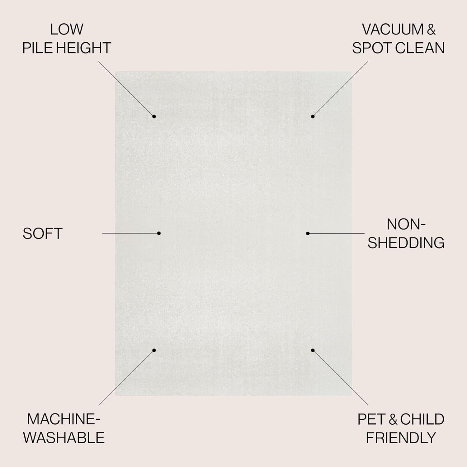 imageJONATHAN Y Machine Washable Sage Green Indoor Area Rug 8X10 ft Twyla Classic Solid LowPile for Living Room Bedroom Kitchen Office EasyCleaning PetFriendly NonShedding WSH300H8Cream