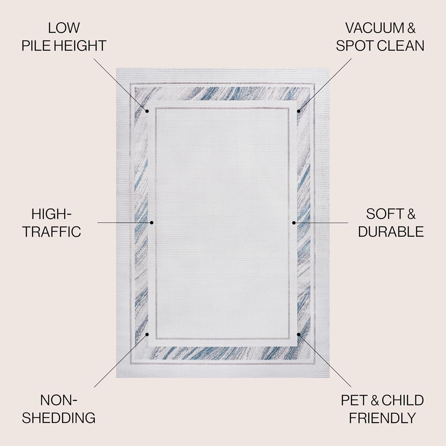 imageJONATHAN Y Marble Pattern HighLow SilverWhite Indoor Area Rug 8x10 Athens Classic Border EasyCleaning for Living Room Bedroom Kitchen Pet Friendly NonShedding CAR102A8SilverBlue