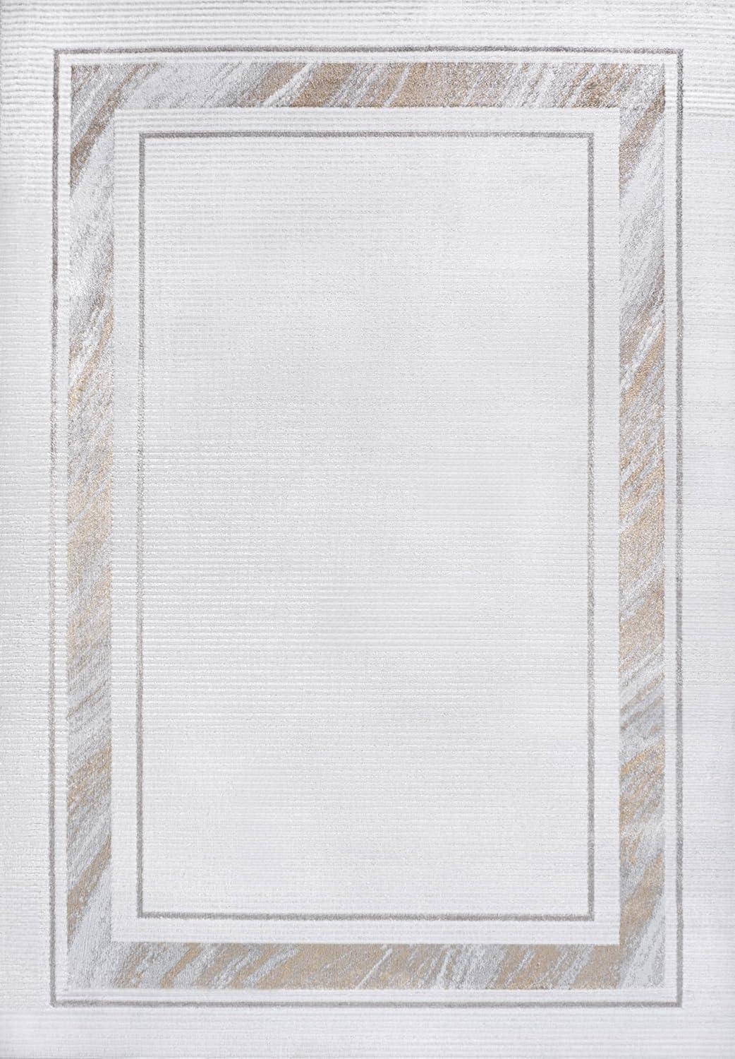 imageJONATHAN Y Marble Pattern HighLow SilverWhite Indoor Area Rug 8x10 Athens Classic Border EasyCleaning for Living Room Bedroom Kitchen Pet Friendly NonShedding CAR102A8SilverGold