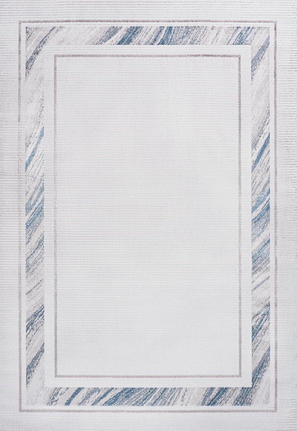 imageJONATHAN Y Marble Pattern HighLow SilverWhite Indoor Area Rug 8x10 Athens Classic Border EasyCleaning for Living Room Bedroom Kitchen Pet Friendly NonShedding CAR102A8SilverBlue