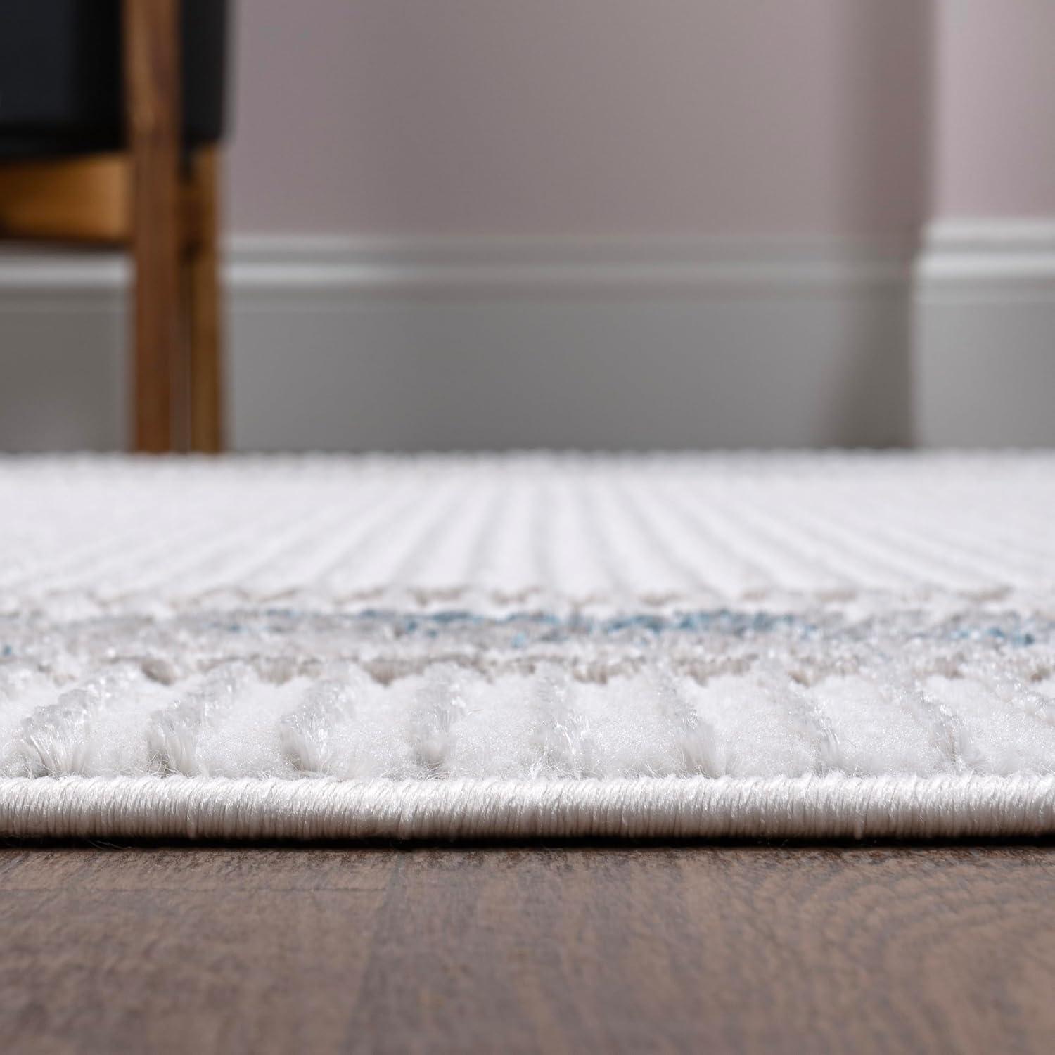 imageJONATHAN Y Marble Pattern HighLow SilverWhite Indoor Area Rug 8x10 Athens Classic Border EasyCleaning for Living Room Bedroom Kitchen Pet Friendly NonShedding CAR102A8SilverBlue