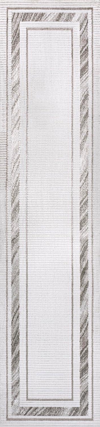 imageJONATHAN Y Marble Pattern HighLow SilverWhite Indoor Area Rug 8x10 Athens Classic Border EasyCleaning for Living Room Bedroom Kitchen Pet Friendly NonShedding CAR102A8SilverWhite