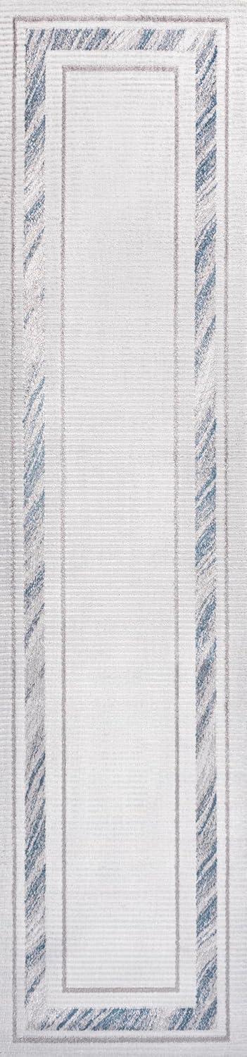 imageJONATHAN Y Marble Pattern HighLow SilverWhite Indoor Area Rug 8x10 Athens Classic Border EasyCleaning for Living Room Bedroom Kitchen Pet Friendly NonShedding CAR102A8SilverBlue
