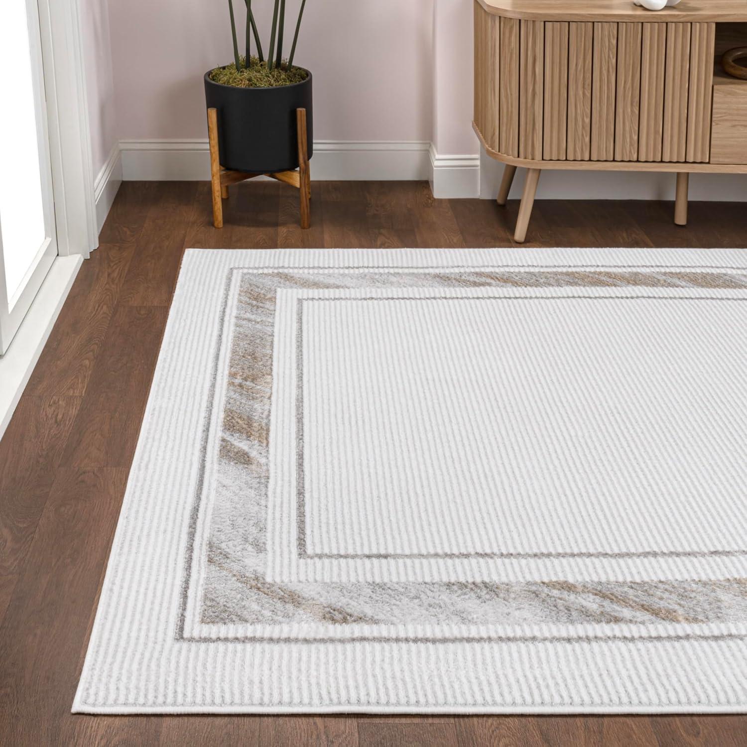 imageJONATHAN Y Marble Pattern HighLow SilverWhite Indoor Area Rug 8x10 Athens Classic Border EasyCleaning for Living Room Bedroom Kitchen Pet Friendly NonShedding CAR102A8SilverGold