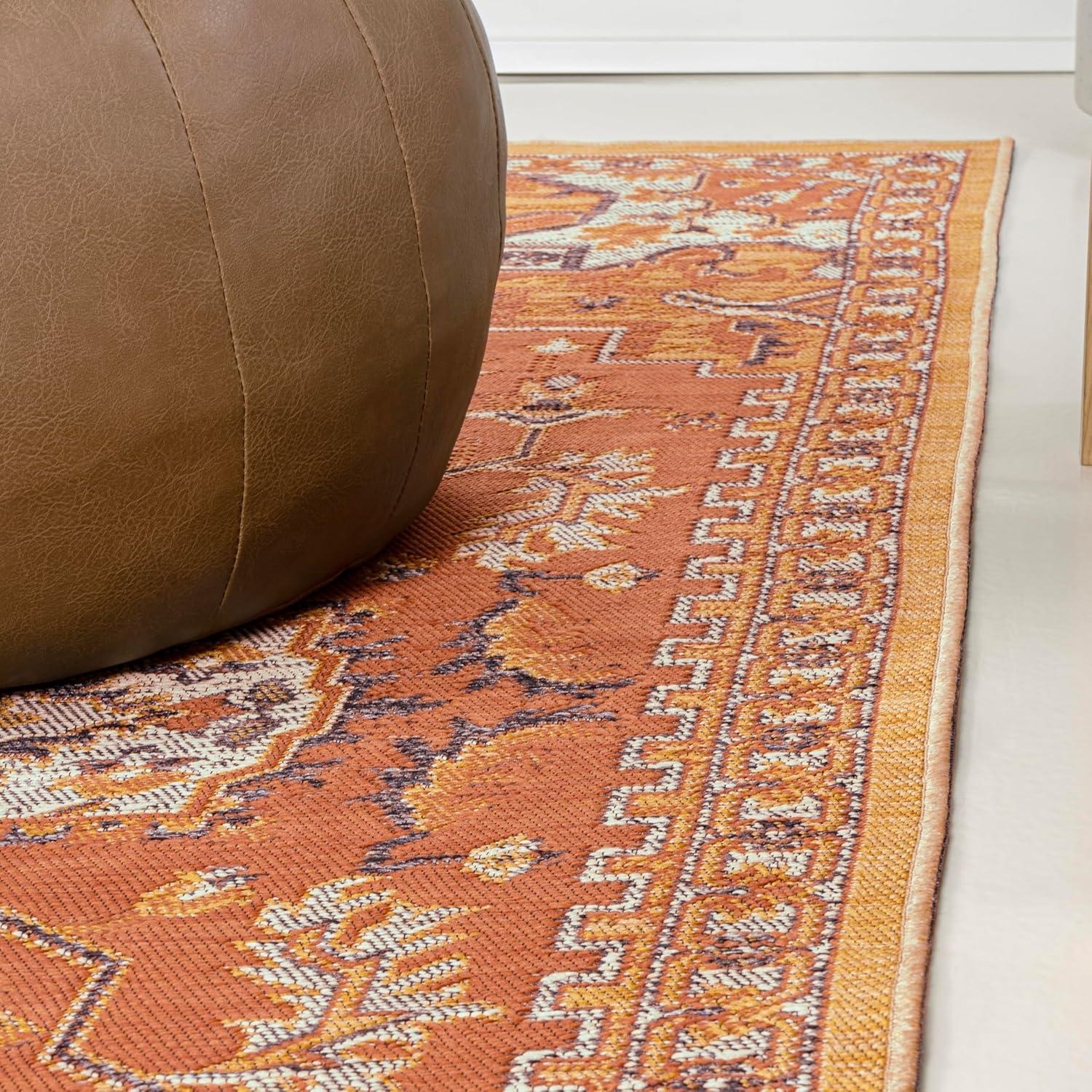 imageJONATHAN Y Medallion Reversible Washable Indoor Outdoor Area Rug 8X10 TerraBlueCream Bijan Traditional Vintage for Backyard Patio Porch EasyCleaning PetFriendly NonShedding SVH107A82 x 8 Runner