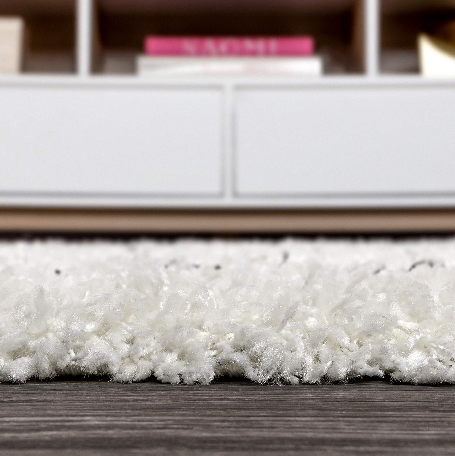 imageJONATHAN Y Mercer Shag Plush Tassel BlueCream Indoor Area Rug 8x10 Moroccan Geometric Trellis EasyCleaning for Living Room Bedroom Kitchen Pet Friendly NonShedding MCR101A8IvoryGrey