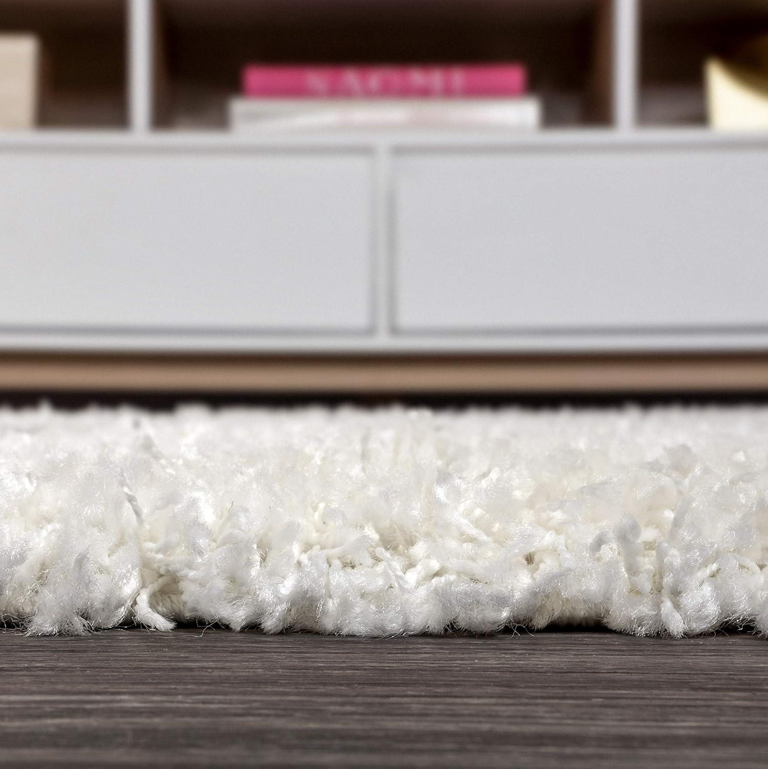 imageJONATHAN Y Mercer Shag Plush Tassel Denim BlueCream Runner Rug 2x8 Moroccan Geometric Trellis Bohemian EasyCleaning for Living Room Bedroom Kitchen NonShedding MCR103A28Cream grey With Tassel