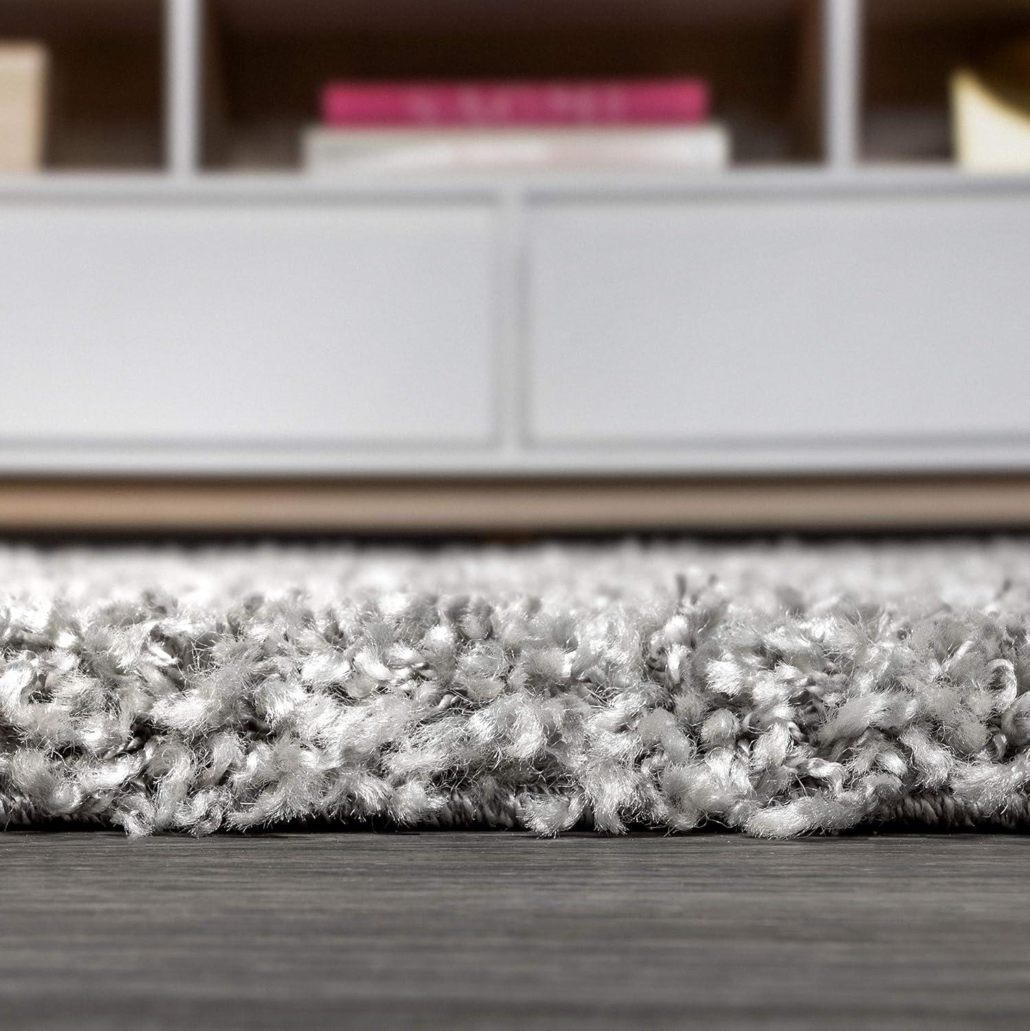 imageJONATHAN Y Mercer Shag Plush Tassel Denim BlueCream Runner Rug 2x8 Moroccan Geometric Trellis Bohemian EasyCleaning for Living Room Bedroom Kitchen NonShedding MCR103A28Grey cream With Tassel