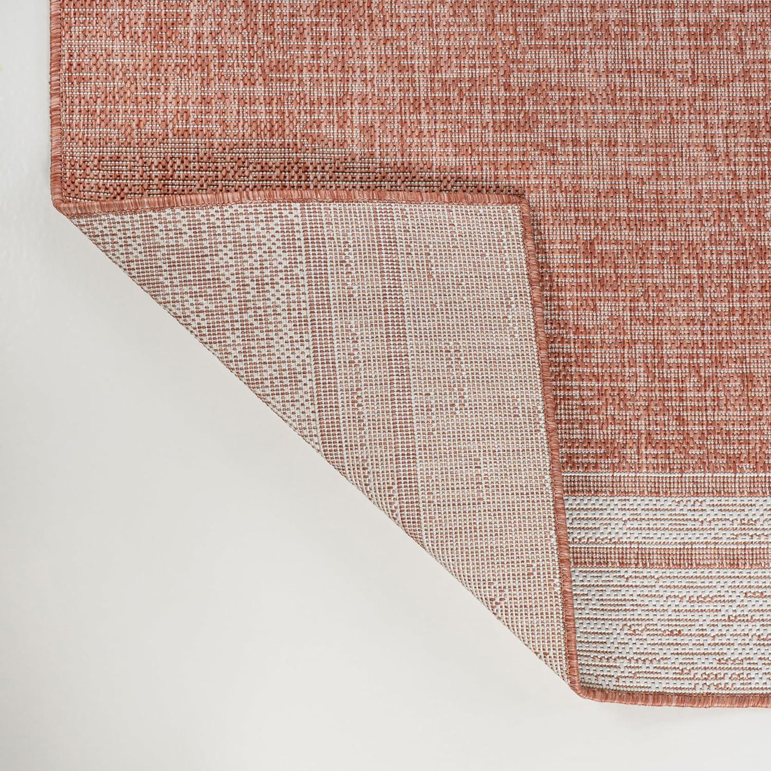 imageJONATHAN Y Mingled Solid Indoor Outdoor Area Rug 8X10 TurquoiseCream Alda Modern Minimalist for Backyard Patio Porch EasyCleaning High Traffic PetFriendly NonShedding TSN213E8SalmonCream