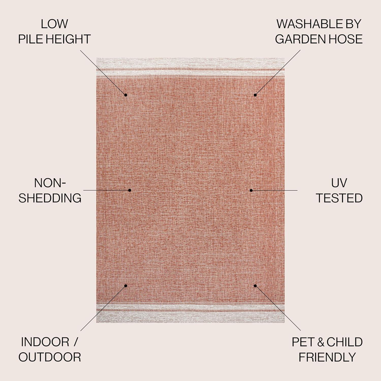 imageJONATHAN Y Mingled Solid Indoor Outdoor Area Rug 8X10 TurquoiseCream Alda Modern Minimalist for Backyard Patio Porch EasyCleaning High Traffic PetFriendly NonShedding TSN213E8SalmonCream