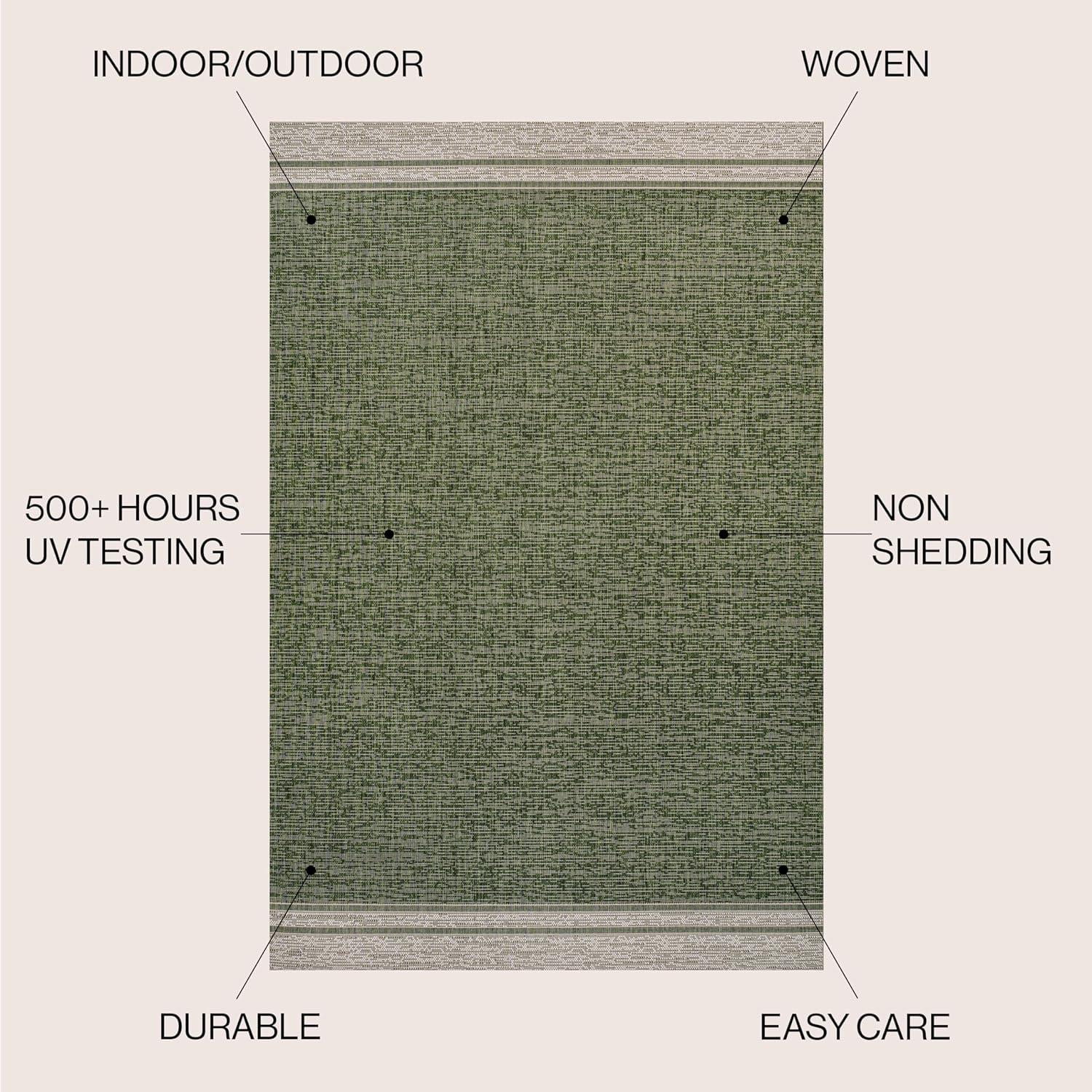 imageJONATHAN Y Mingled Solid Indoor Outdoor Area Rug 8X10 TurquoiseCream Alda Modern Minimalist for Backyard Patio Porch EasyCleaning High Traffic PetFriendly NonShedding TSN213E8GreenCream