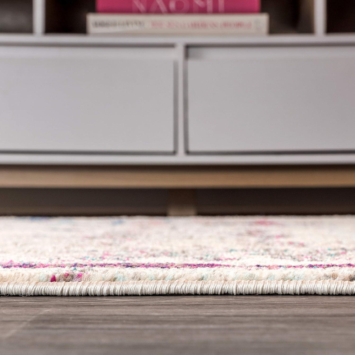 imageJONATHAN Y Modern Abstract Brushstroke CreamBlue Indoor Area Rug 5x8 Contemporary POP Transitional EasyCleaning for Living Room Bedroom Kitchen Pet Friendly NonShedding CTP102C5CreamPink