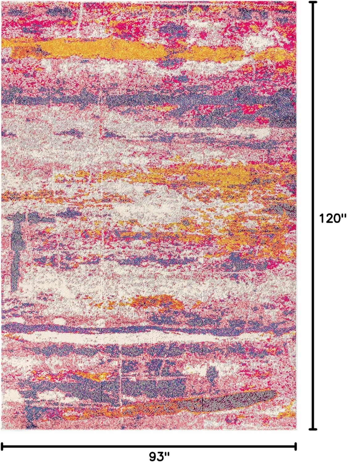 imageJONATHAN Y Modern Abstract Brushstroke CreamBlue Indoor Area Rug 5x8 Contemporary POP Transitional EasyCleaning for Living Room Bedroom Kitchen Pet Friendly NonShedding CTP102C5PinkCream