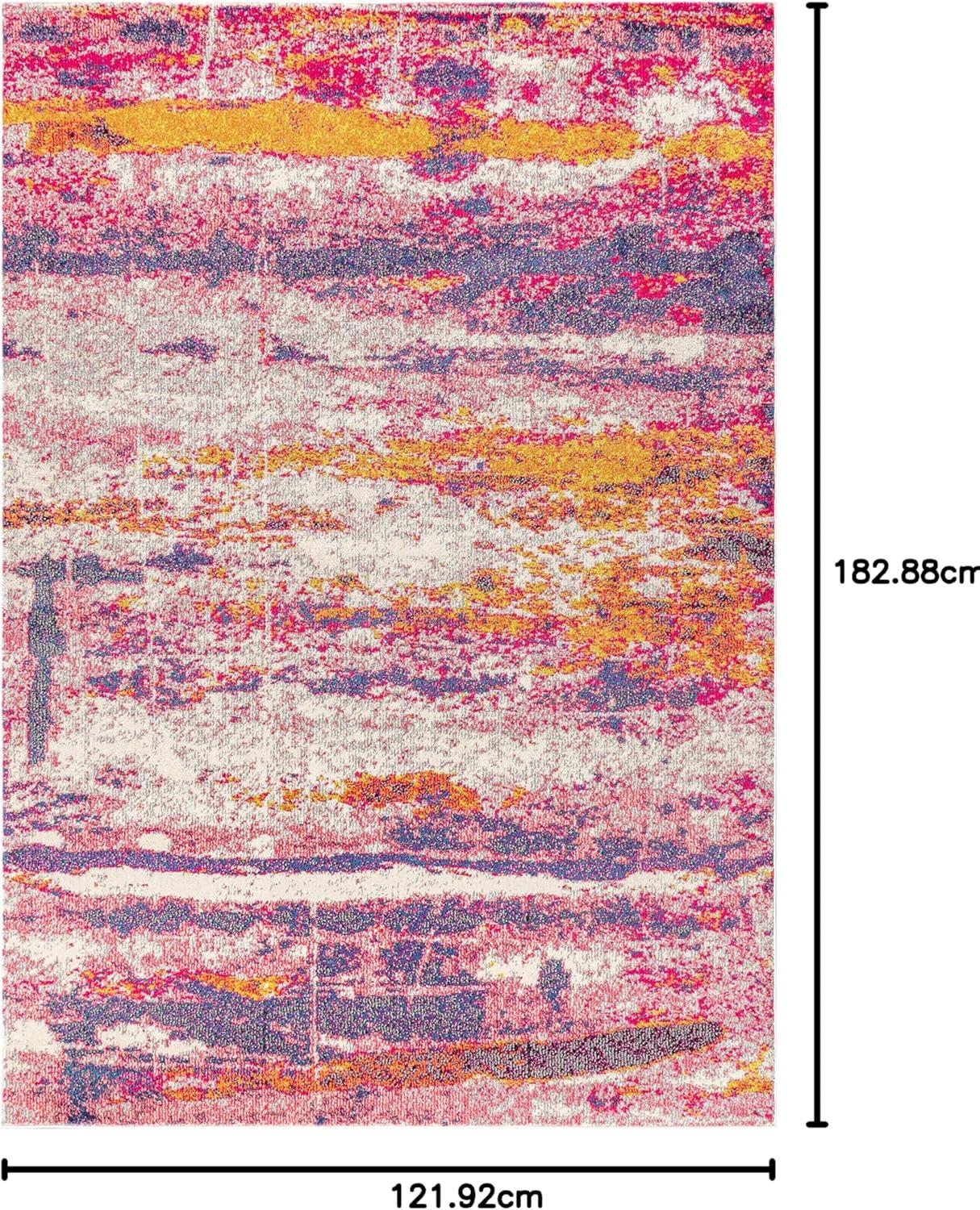 imageJONATHAN Y Modern Abstract Brushstroke CreamBlue Indoor Area Rug 5x8 Contemporary POP Transitional EasyCleaning for Living Room Bedroom Kitchen Pet Friendly NonShedding CTP102C5PinkCream