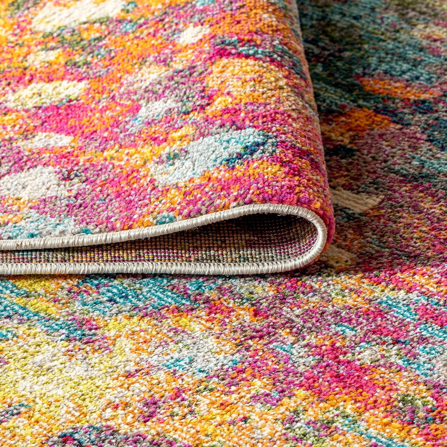 imageJONATHAN Y Modern Abstract PinkOrange Indoor Area Rug 8x10 Contemporary POP Transitional EasyCleaning for Living Room Bedroom Kitchen Pet Friendly NonShedding CTP108C8MultiYellow