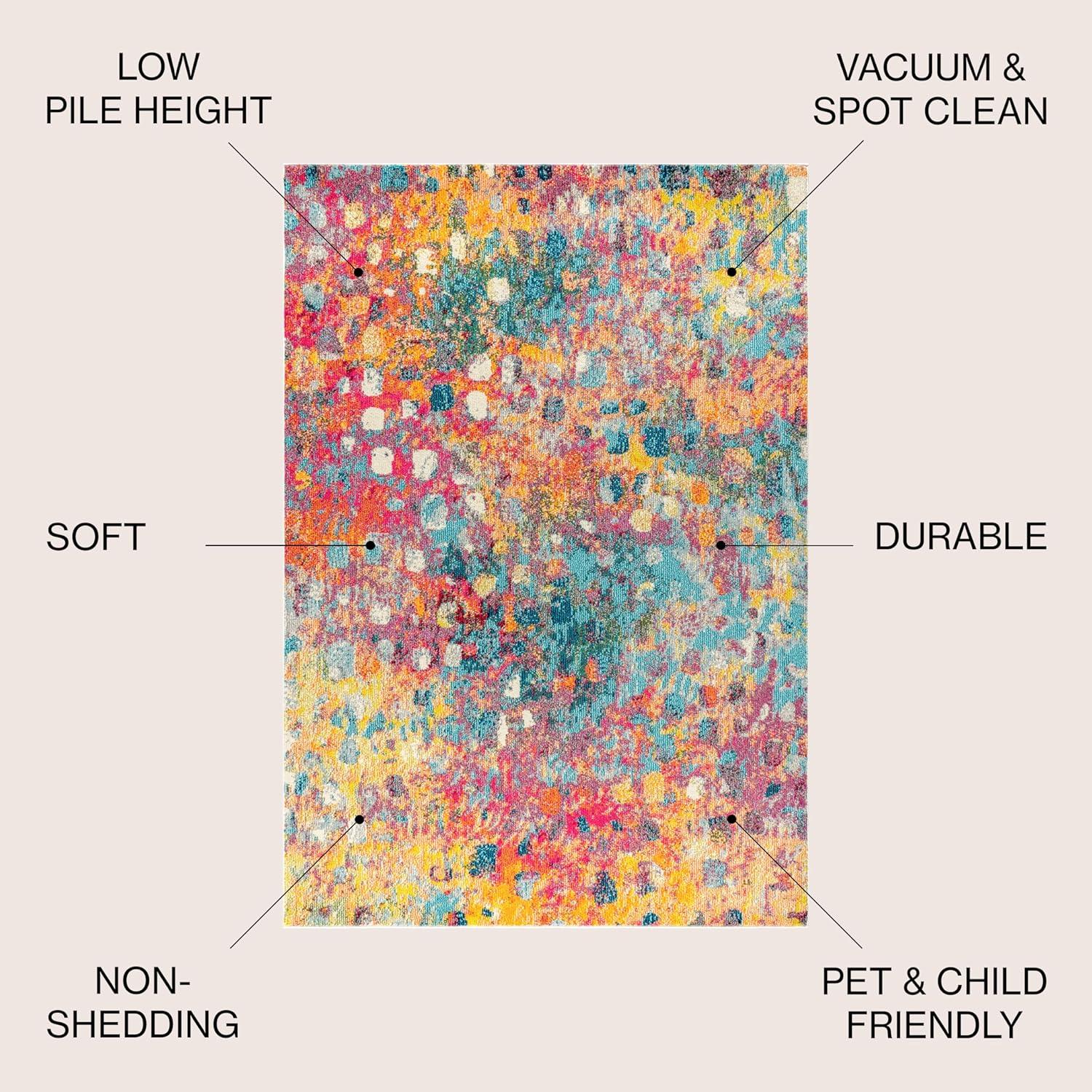 imageJONATHAN Y Modern Abstract PinkOrange Indoor Area Rug 8x10 Contemporary POP Transitional EasyCleaning for Living Room Bedroom Kitchen Pet Friendly NonShedding CTP108C8MultiYellow