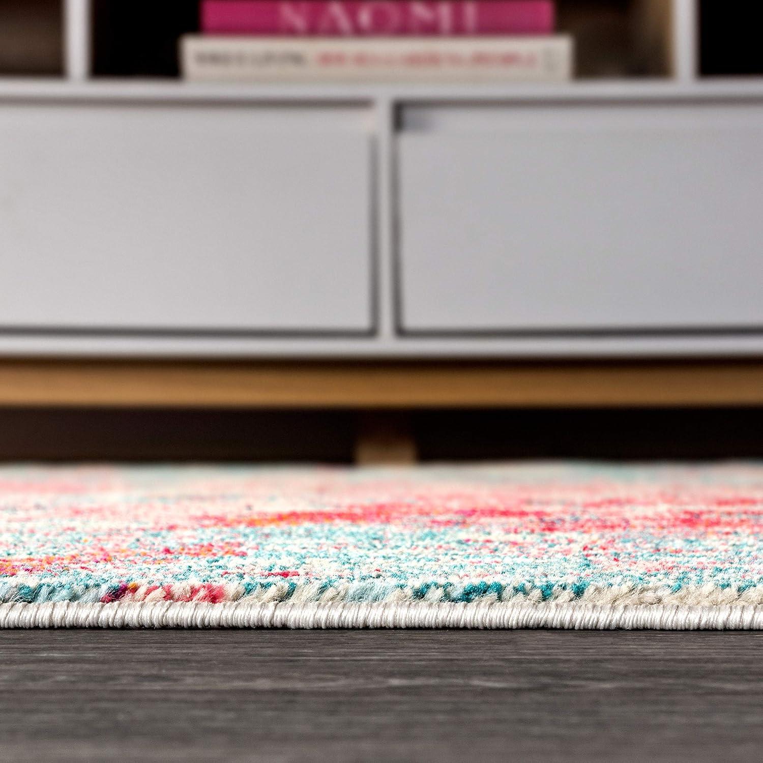 imageJONATHAN Y Modern Abstract PinkOrange Indoor Area Rug 8x10 Contemporary POP Transitional EasyCleaning for Living Room Bedroom Kitchen Pet Friendly NonShedding CTP108C8BlueRed