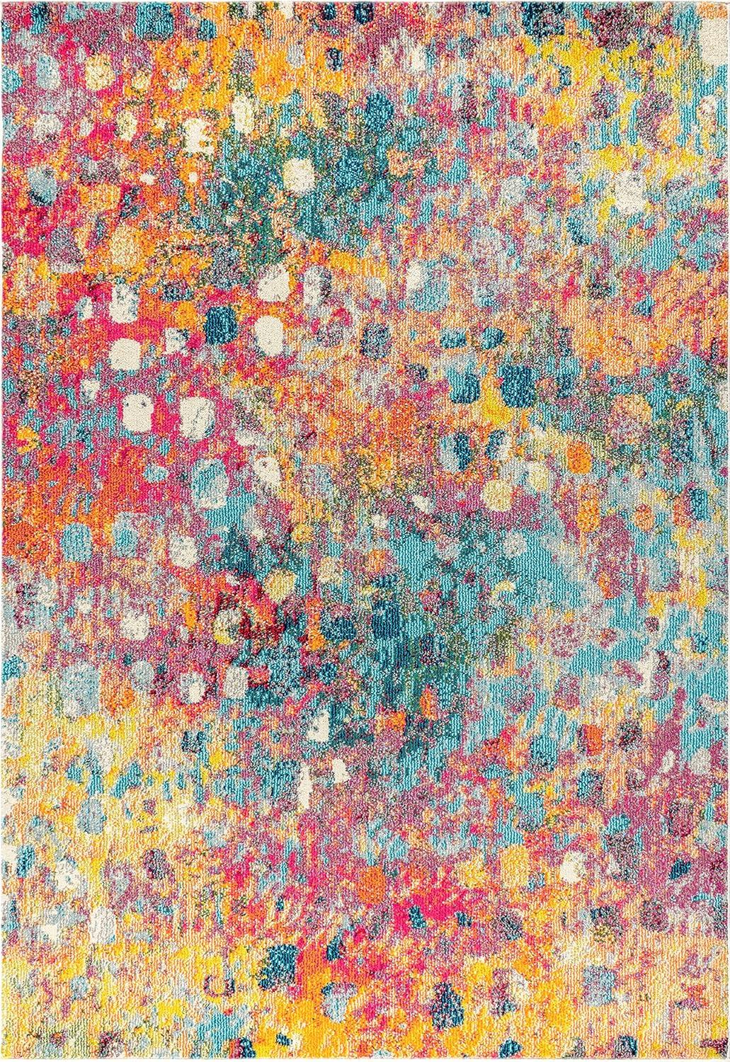 imageJONATHAN Y Modern Abstract PinkOrange Indoor Area Rug 8x10 Contemporary POP Transitional EasyCleaning for Living Room Bedroom Kitchen Pet Friendly NonShedding CTP108C8MultiYellow