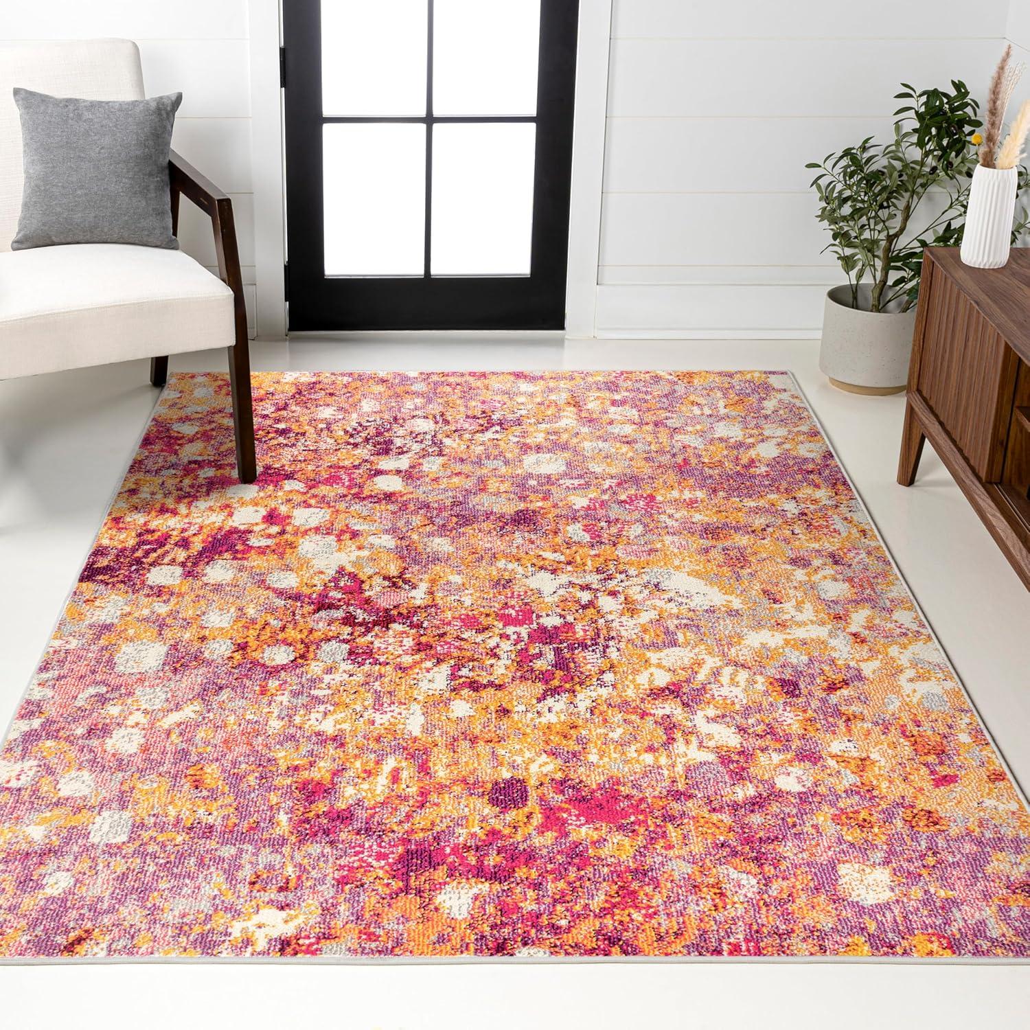 imageJONATHAN Y Modern Abstract PinkOrange Indoor Area Rug 8x10 Contemporary POP Transitional EasyCleaning for Living Room Bedroom Kitchen Pet Friendly NonShedding CTP108C8PinkOrange