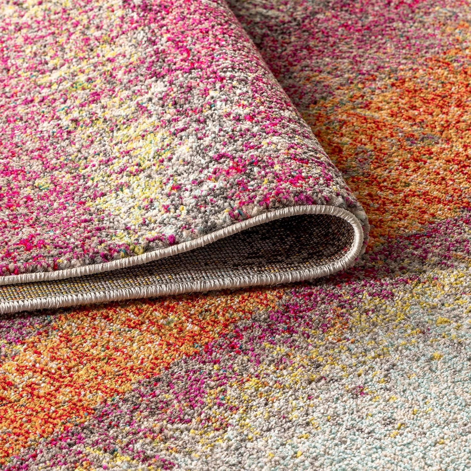 imageJONATHAN Y Modern Abstract Vintage CreamTurquoise Indoor Area Rug 5x8 Contemporary POP Transitional EasyCleaning for Living Room Bedroom Kitchen Pet Friendly NonShedding CTP105C5CreamPink