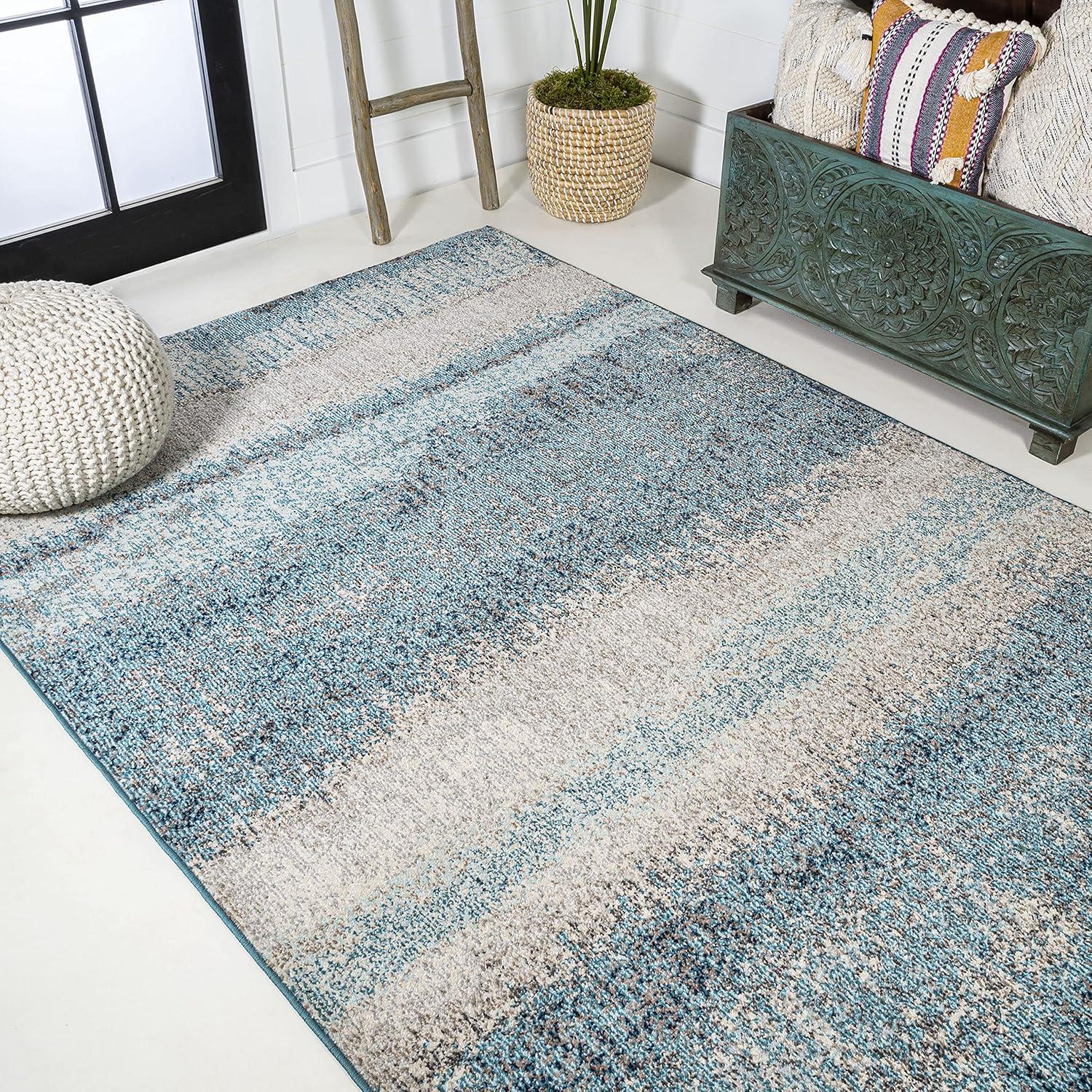 imageJONATHAN Y Modern Abstract Vintage CreamTurquoise Indoor Area Rug 5x8 Contemporary POP Transitional EasyCleaning for Living Room Bedroom Kitchen Pet Friendly NonShedding CTP105C5CreamTurquoise
