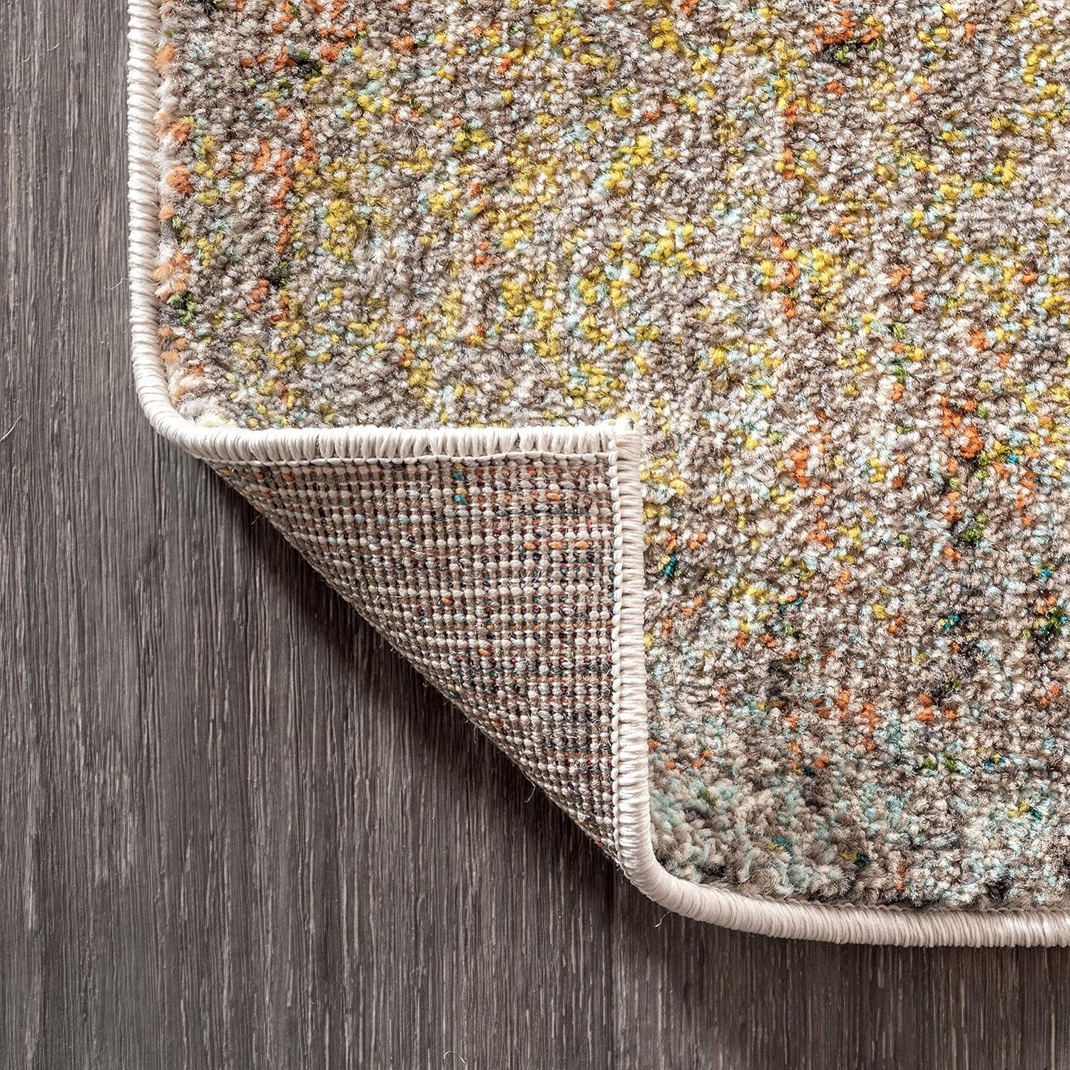 imageJONATHAN Y Modern Abstract Vintage CreamTurquoise Indoor Area Rug 5x8 Contemporary POP Transitional EasyCleaning for Living Room Bedroom Kitchen Pet Friendly NonShedding CTP105C5CreamYellow