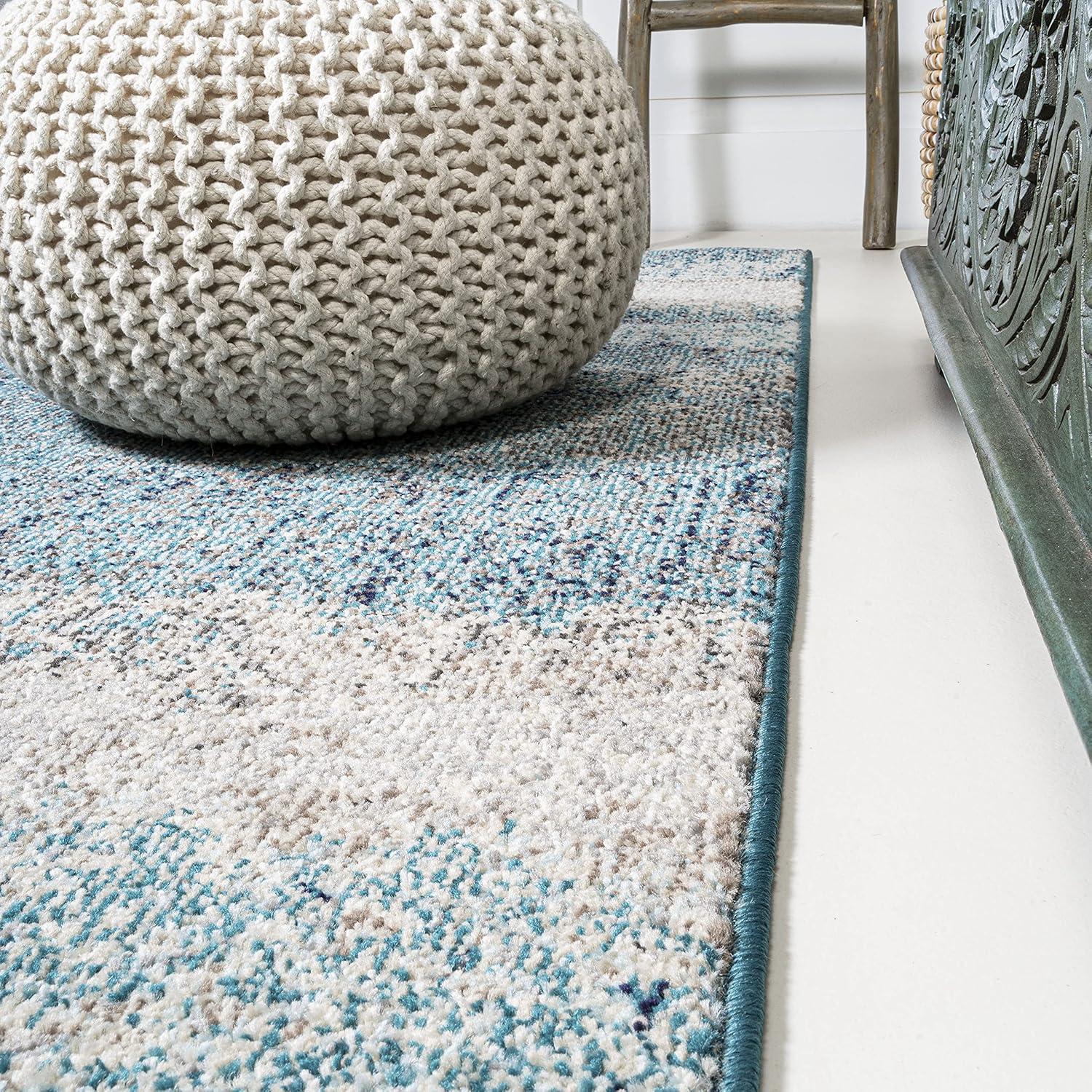 imageJONATHAN Y Modern Abstract Vintage CreamTurquoise Indoor Area Rug 5x8 Contemporary POP Transitional EasyCleaning for Living Room Bedroom Kitchen Pet Friendly NonShedding CTP105C5CreamTurquoise